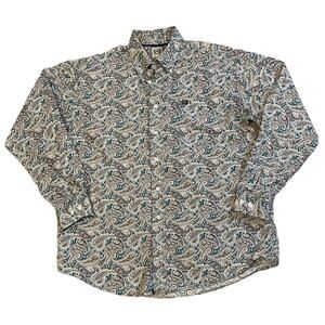 Cinch Men’s Long Sleeve Button Down Shirt Colorful Paisley Western Size Medium